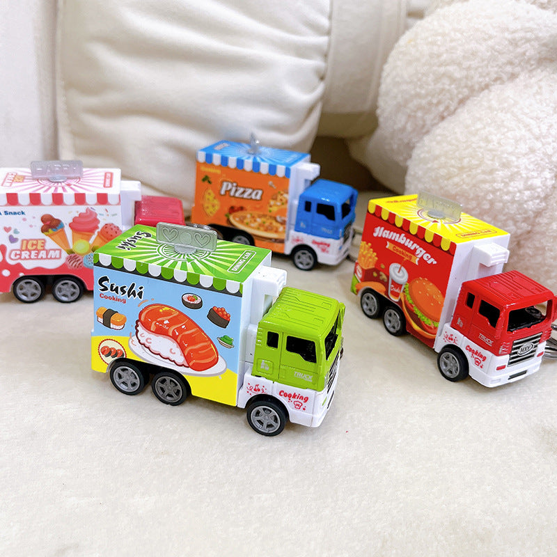 Wholesale Alloy Pull Back Cartoon Dining Car Key Chain